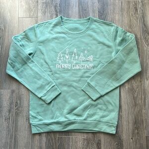 NWOT SHEIN Merry Christmas Green Crewneck Sweater